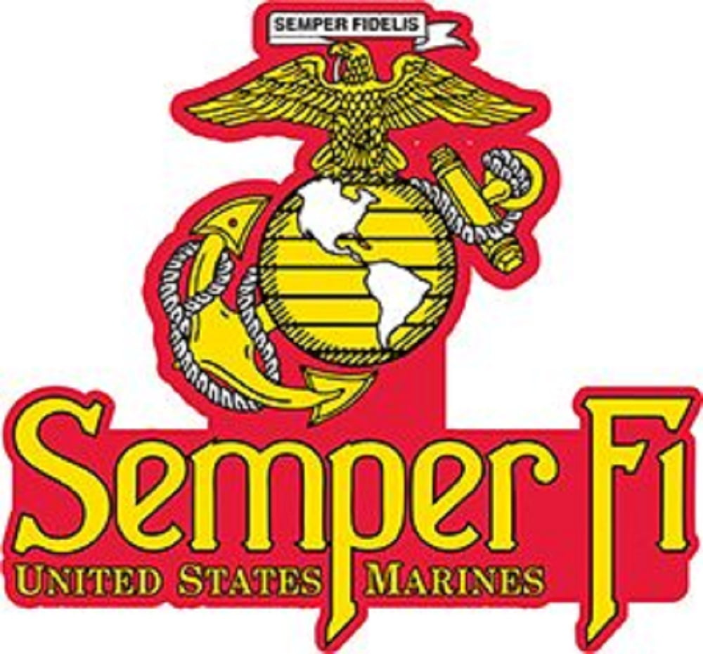 SEMPER FI USMC MARINE CORPS US MARINES EMBROIDERED PATCH 4 x 4 INCHES 