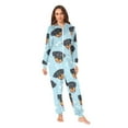 thumbnail image 2 of 1 Piece Adult Onesie Pajamas Cozy & Loose-Fit Sleepsuit Loungewear with Pockets Cartoon Dog Faces and Bones X-Small, 2 of 7