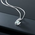 thumbnail image 3 of Gem Stone King 10K White Gold Sky Blue Topaz Pendant Necklace for Women (1.00 Cttw, Gemstone November Birthstone, Round 6MM, With 18 inch Chain), 3 of 5