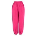 thumbnail image 6 of Lroveb Palazzo Pants for Women,High Waisted Baggy Hippie Gypsy Boho Pants, Plus Size Solid Color Casual Loose Pants Yoga Trousers Hot Pink, 6 of 6