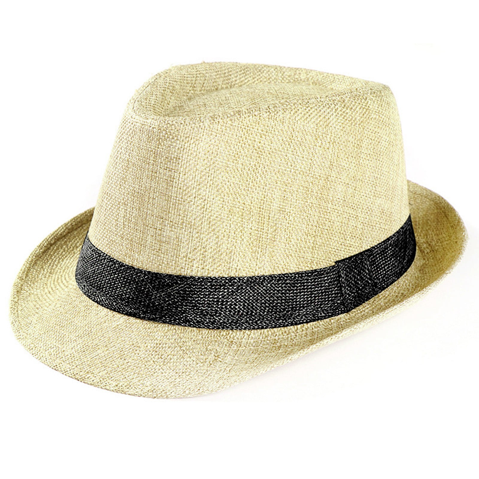 Womens Beach Hat Unisex Gangster Cap Beach Sun Straw Hat Band,Khaki Womens Beach Hat Unisex Gangster Cap Beach Sun Straw Hat Band,Khaki
