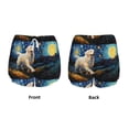 thumbnail image 3 of Rateoe Vintage Starry Sky Labrador A Printed 2 in 1 Women's Workout Shorts for Athletic Gym Running Shorts with Phone Pockets-XX-Large, 3 of 7