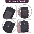 thumbnail image 3 of GOGO Snap Button Security PU Heavy Duty Badge Holder Clip With Lanyard, 3 Card Slots-Ribbon Rose Red, 3 of 8
