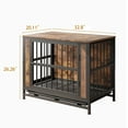 thumbnail image 5 of Pefilos 32.8" Furniture Style Dog Crates for Indoor, Pet Kennels with Removable Trays and 2 Sliding Doors, Heavy-Duty Dog Cage, Brown, 5 of 8