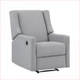 thumbnail image 5 of Recliners | Contemporary Wingback Power Recliner Light Gray Polyester Fabric, 5 of 8