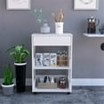 thumbnail image 2 of Atlin Designs Modern Wood Kitchen Island with 2 Open Shelves in White, 2 of 11