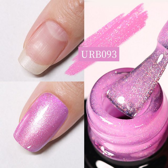 UR SUGAR Aurora-Gel de goma para uñas, efecto perla iridiscente, espejo metálico, manicura, Soak Off, UV LED, No Wipe Top Coat Base