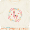 thumbnail image 4 of Inktastic Llama Rose Flower Wreath Girls Toddler Dress, 4 of 5