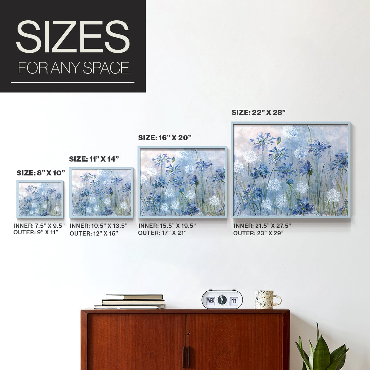 Dandelion and Agapanthus by Sally Swatland - Restickable Framed Giclée Print