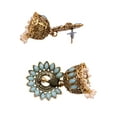 thumbnail image 3 of Crunchy Fashion Bollywood Jewellery Traditional Ethnic Bridal Bride Wedding Bridesmaid Gold-PLated Ethnic Crown Design Peacock Shape Jhumka Earrings, 3 of 3
