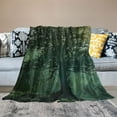 thumbnail image 2 of Shiartex  Foggy Forest Flannel Blankets, Misty Green Forest Natural Landscape Pine Larch Trees Mist Mountain Throw Bed Blanket for Sofa Chair Bed White, 2 of 6
