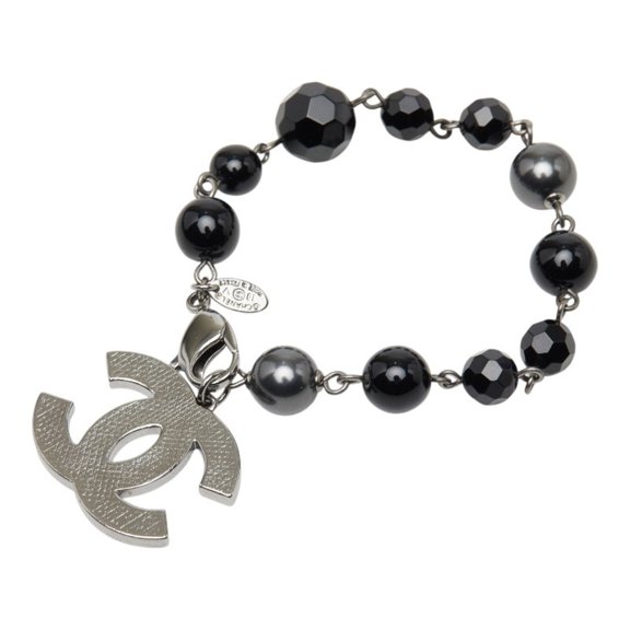 Pre-Owned Chanel Coco Mark Bracelet 10V Silver Women's CHANEL
