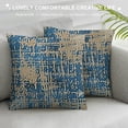 thumbnail image 3 of PRATYUS  Sparkling Geometric-Pattern Throw Decorative Pillow Cover Soft Gold Glitter Square Cushion Cover Pillowcase for Couch Bed and Chair, Navy Blue 18x18in, 3 of 5