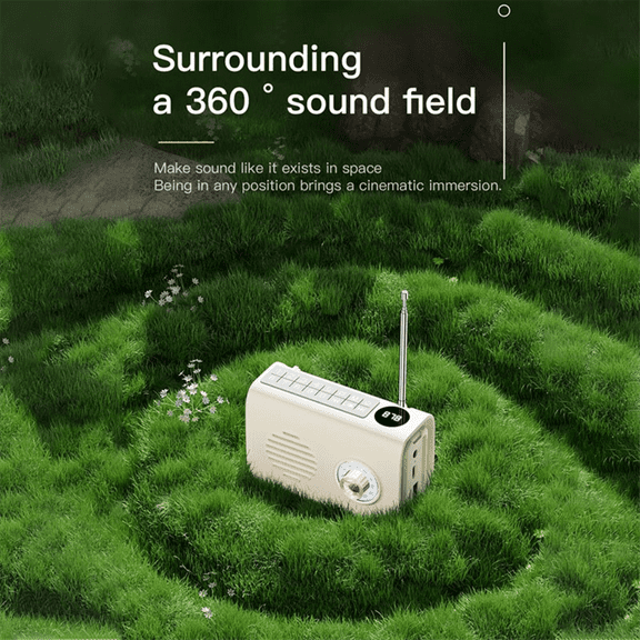 Mini Portable FM Radio Outdoor Solar Radio Bluetooth Speaker with Colorful Light Support Handsfree Call -C