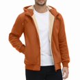 thumbnail image 2 of Babcutegg Mens Full Zip Fleece Hoodie Sherpa Lined Long Sleeve Warm Fall Winter Sweatshirt with Pockets Size XL, 2 of 9