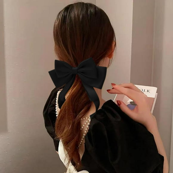 CSEONEP Big Deals Items,Hair Bow Hair Clips Christmas Bows Hair Clips for Women Cream Bow Black Bow for Hair Beige Bow Clips Hair Ribbon Bow Clips Cute Hair Accessories