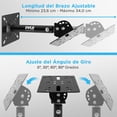 thumbnail image 2 of Soporte para Bocinas de Pared y Techo Pyle, Montaje Negro con Inclinación y Giro Ajustable, Brazo Telescópico para Bocinas de Estante y Satélite, Par, 2 of 7