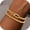 Cz Double Circle Bracelet, variant on Bracelets for Women Easter Gifts Dainty 14K Gold Plated Layered Beaded Bracelet Stack Paperclip Snake Rope Figaro Box Satellite Chain Bracelets for Women Non Tarnish Jewelry Gifts