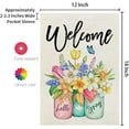 thumbnail image 4 of Spring Garden Flag Floral Mason Jar 12×18 Inch Double Sided for Outside Small Burlap Welcome Yard Flag, 4 of 6