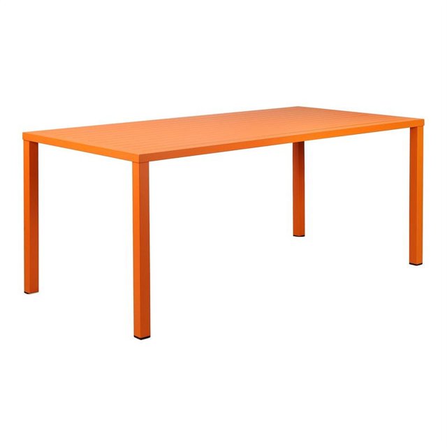 Pangea Home Miami Moderne Cadre en Aluminium Patio Table à Manger en Orange