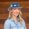 thumbnail image 3 of Denim Bucket Hat for Women Blue Jean Western Fisherman Hats Packable Outdoor Boonie Sun Cap, 3 of 7