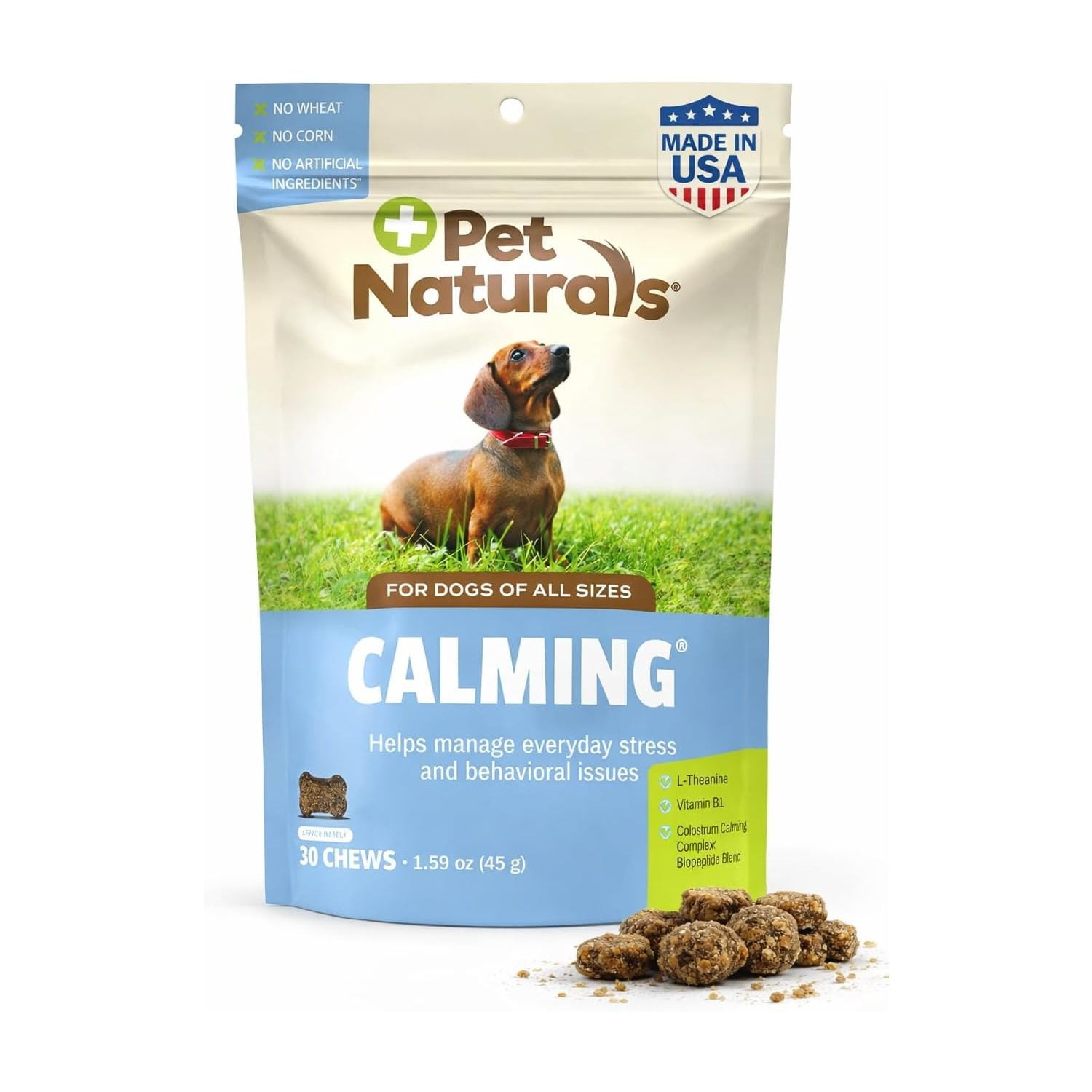 Pet Naturals Calming Chews for Dogs, Chicken, 30 Count