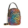 thumbnail image 7 of FORMRS Crossbody Bag for Women Quilted Travel Shoulder Cell Phone Purse with Chain Strap Handbag, Colorful Dragon Scales Pattern, 7 of 7