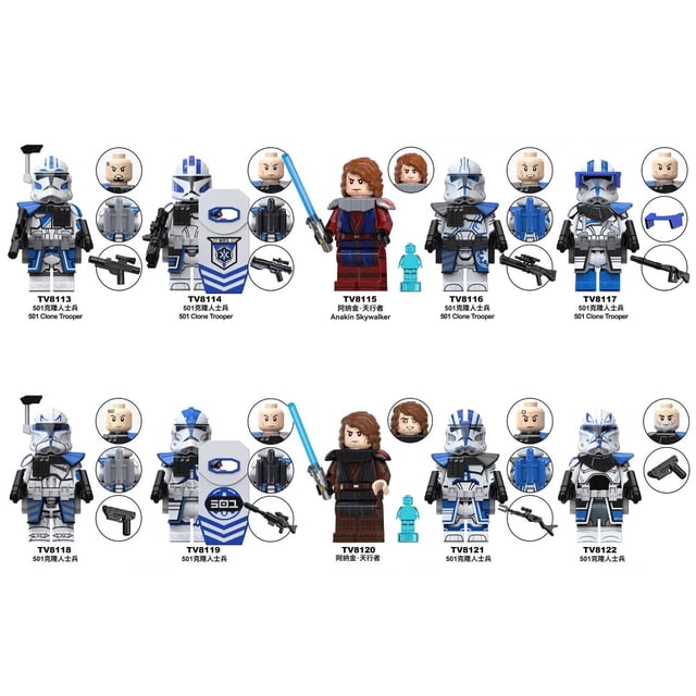 ZestToy Mini Guerreros Estelares Colección de Bloques – 10 Figuras de Soldados Clon para Armar, Juguete de Ensamblaje para Fiesta de Cumpleaños y Exhibición
