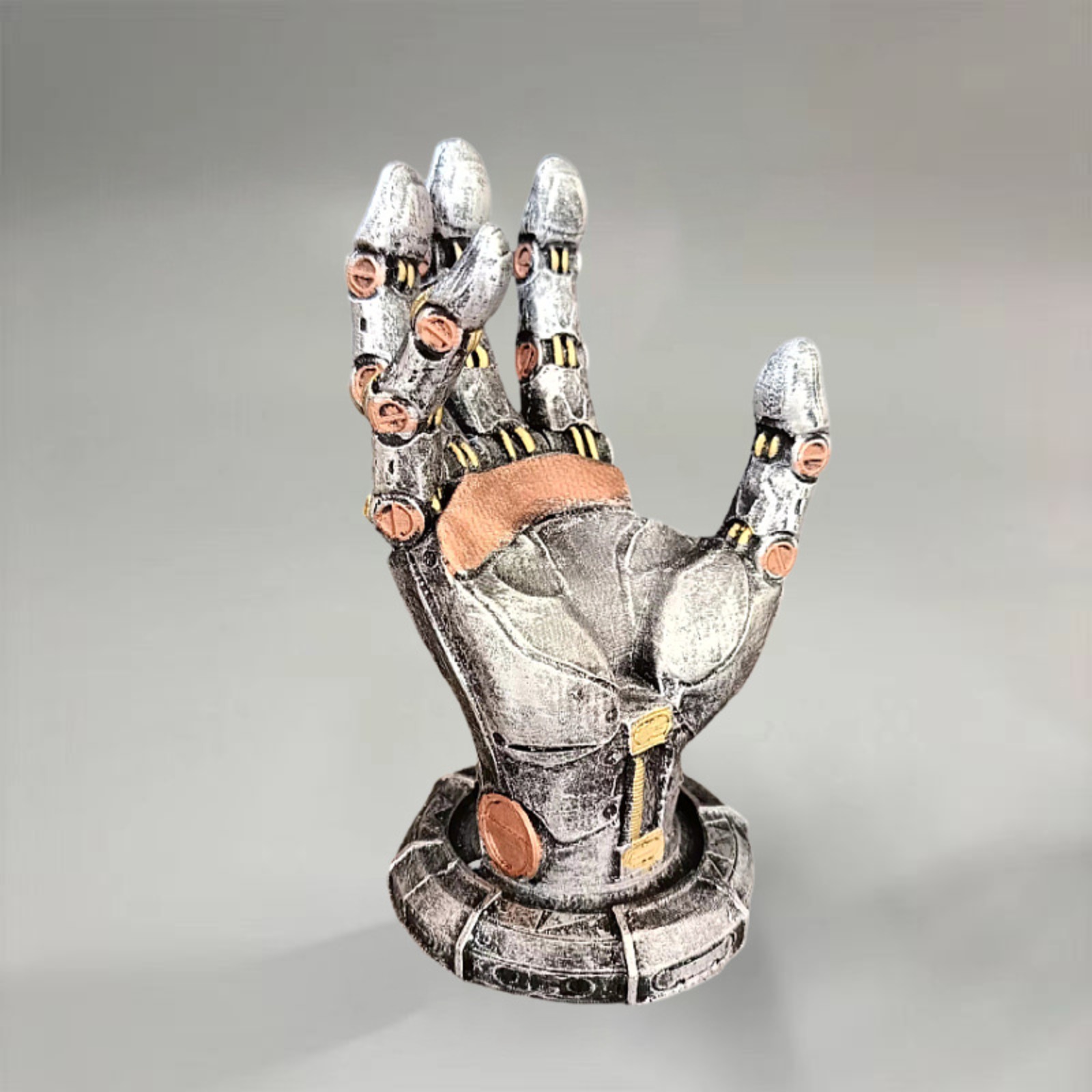 Cyberpunk Mechanical Hand Resin Figurine, Steampunk Robot Hand Decor, Gaming Controller Stand for Desk, Retro Tech Display Holder, Cool Gamer Room Ornament, Desktop Organizer Gift for Men
