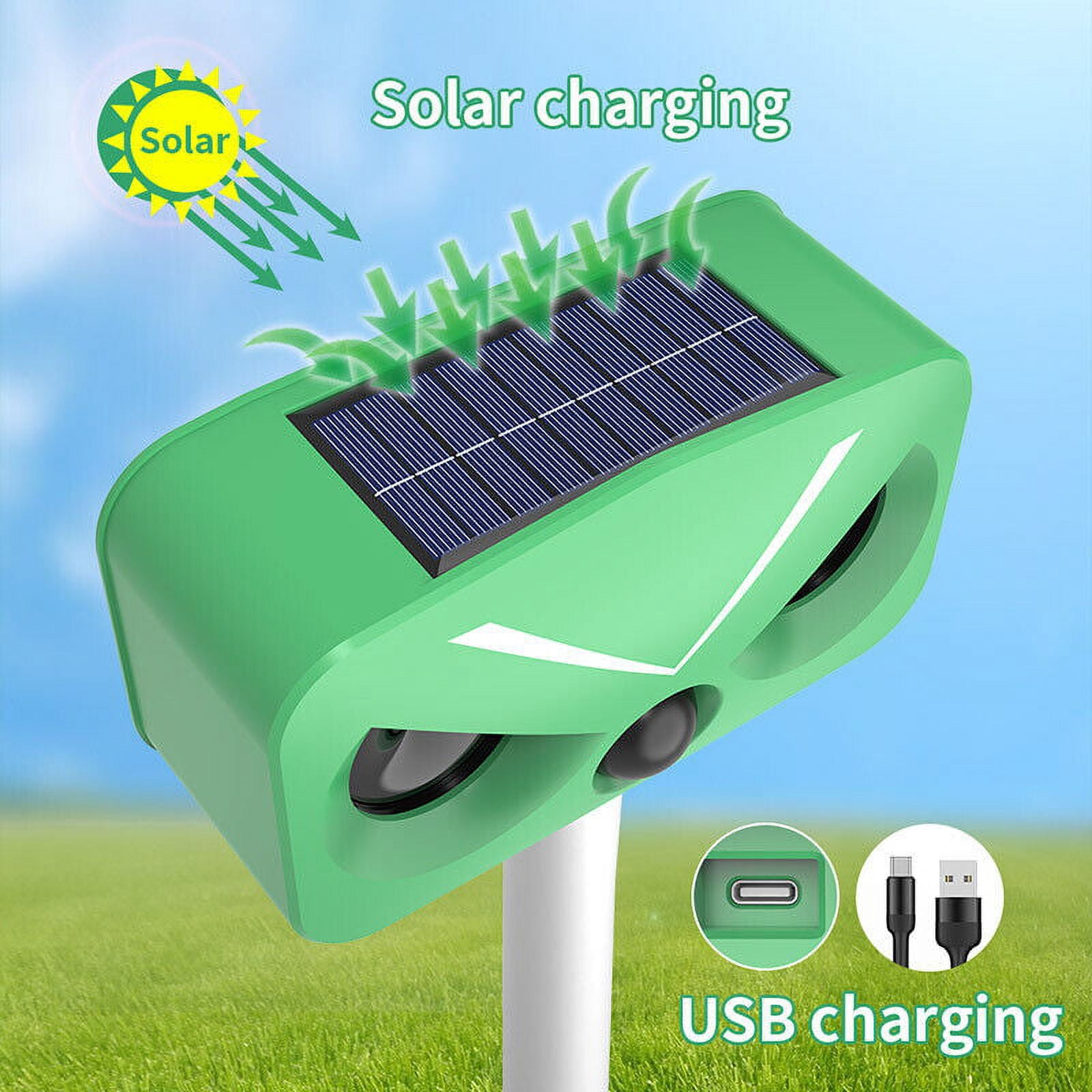 Jahy2Tech 2Pack Ultrasonic Outdoor Animal Repeller, Outdoor Solar Powered Animal Repeller Waterproof with Motion Sensor & Flashing Light