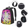 thumbnail image 4 of Daiia Colorful Tie Dye Stained Glass 3 Backpack for Men and Women -Durable Backpack Large Capacity, Water-Resistant Bag with Adjustable Straps and Laptop Compartment, 4 of 9