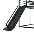 thumbnail image 2 of Bunk Bed Twin Over Twin, Steel Twin over Twin House Bed with Ladder and Slider, Heavy Duty Bed for Adults, Space-Saving, No Box Spring Needed, Black, 2 of 11