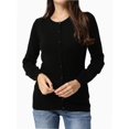 thumbnail image 2 of Women's Crew Neck Button Down Long Sleeve Cardigan Sweater, 2 of 7