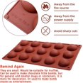thumbnail image 3 of 15-Cavity Semi Sphere Silicone Mold 2pc Cocoa Chocolate Bombs Molds for Chocolate, Truffles, Candy, Cake, Jelly, Mousse Making, 3 of 6