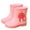 Pink, variant on Aloohaidyvio Toddler Kids Rain Boots for Boys Girls Easy-on Lightweight Waterproof Rainboots Baby