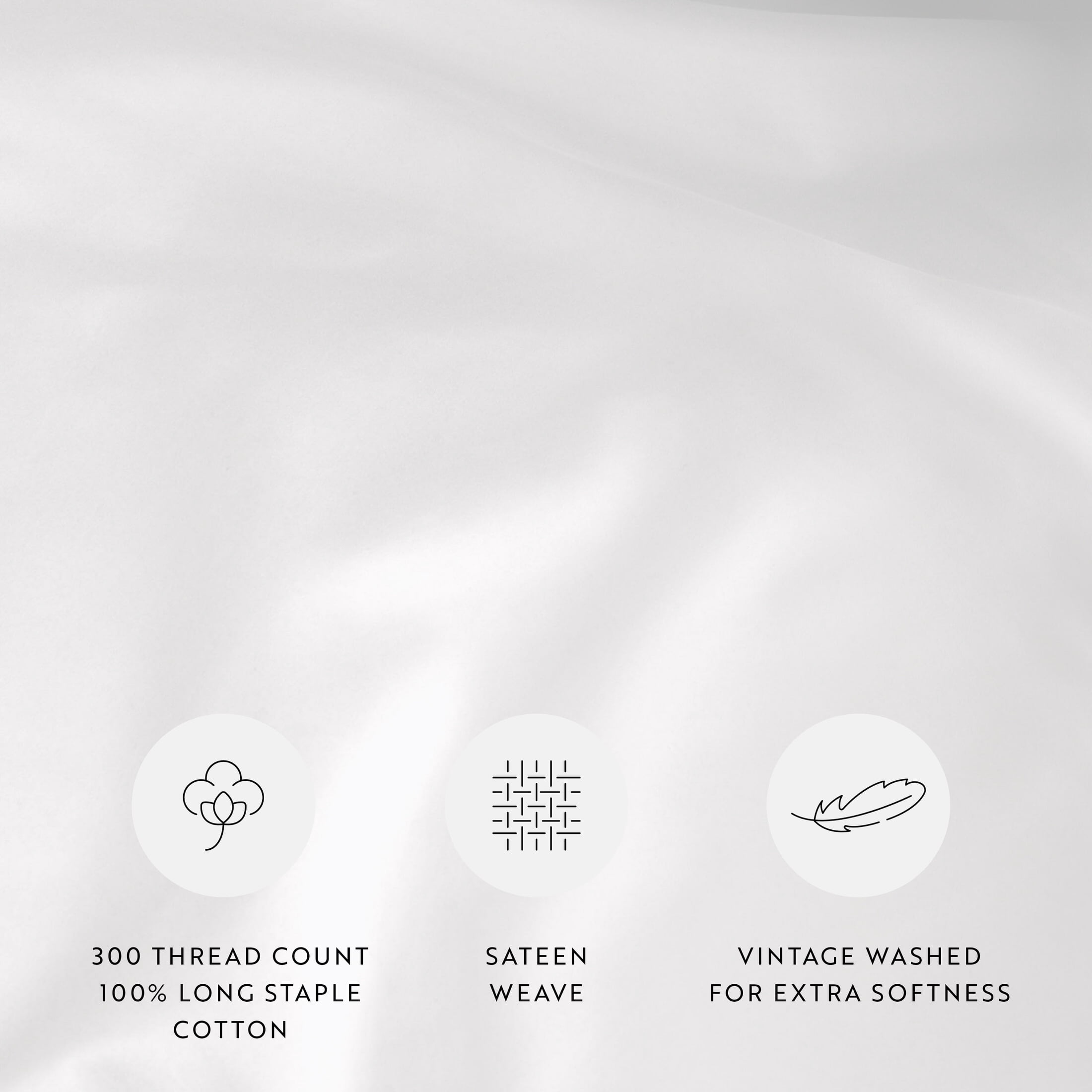 White Vintage Washed 3 Piece Cotton Duvet Cover Set, Twin/TwinXL, by Noble Linens
