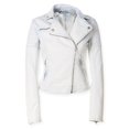 thumbnail image 2 of Aeropostale Chaqueta vaquera para motocicleta para mujer, azul, extragrande Aeropostale Chaqueta de moto, 2 of 2
