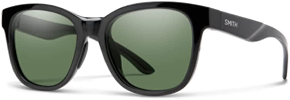 Smith Caper 807/IR 53MM Black/Grey Green Rectangle Sunglasses for Men for  Women + FREE Complimentary Eyewear Kit