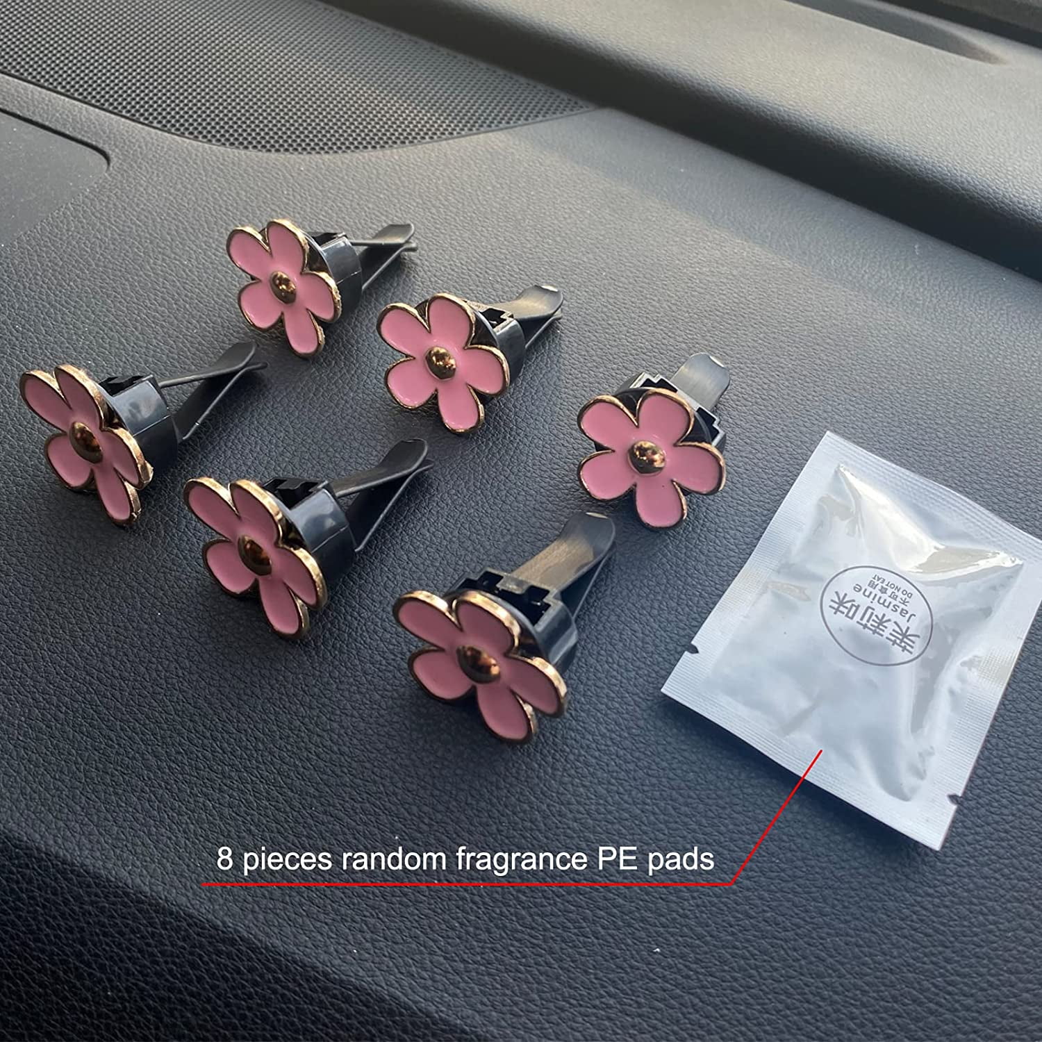 6 Pieces Flowers Car Air Vent Clips with Fragrance Pads Colorful Daisy  Flower Car Air Freshener Groovy Retro Hippie Flowers Air Vent Decorations  Cute