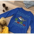 thumbnail image 5 of Old Glory Toddler Ugly Christmas Sweater Shark Santa Hat Long Sleeve T Shirt, 5 of 6
