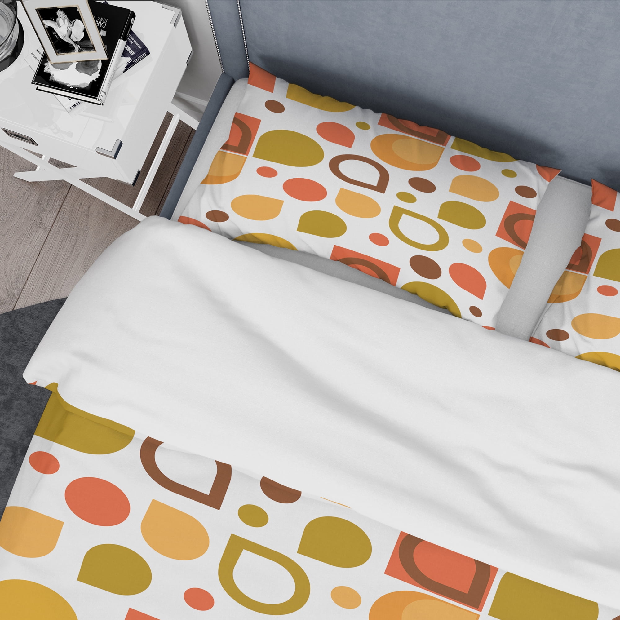 Designart 'Abstract Retro Geometric I' Mid-Century Modern Duvet Cover Set