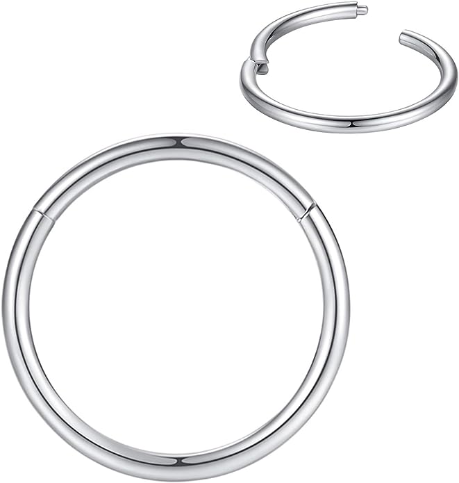 2 Anneaux De Septum/cliquet 16G (1,2mm) En Acier 316L - 8mm Diamètre, Finition Argent/or Rose/noir/arc-en-ciel