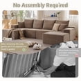 thumbnail image 3 of ODUWA 135" U-Shaped Modular Sectional Sofa, Boneless Cloud Couch for Living Room & Bedroom, Camel, 3 of 7
