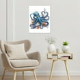 thumbnail image 5 of Deep Ocean Sea Canvas Print Wall Art Octopus Under The Sea Amphibians Beach Illstrations Modern Wall Art Nautical Seaweed on White Wall Art for Living Room Bedroom Ready to Hang,16 X 24 inches, 5 of 5