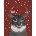 thumbnail image 2 of Fab Funky 20x24 Black Ornate Wood Framed with Double Matting Museum Art Print Titled - Grey Cat and Robins, 2 of 4