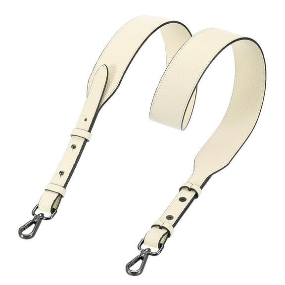 PU Leather Purse Strap, 41.7"-45.3" Adjustable Crossbody Replacement Straps 1.5" Width for Handbags, Shoulder Bag (Cream, Black Clasp)