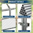 thumbnail image 4 of Metal Chicken Coop, 120" X40" X40" Large Chicken Run with 3 Doors, Chicken Run for Yard with Waterproof and Anti-UV Cover, Walk in Poultry Cage for Rabbit Duck Goose, Silver, 4 of 8