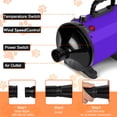 thumbnail image 3 of Hidpriva 2800W Dog Hair Dryer Quick Dry Noise Reduction Pet Hair Dryer Home Use Professional Stepless Adjustable Speed Spring Hose 4 Nozzles Dog Blow Dryer for Grooming with Heater, Purple, 3 of 6