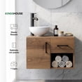 thumbnail image 3 of Mueble para Baño Gabinete Organizador con Llave Monomando Lavabo con Escurridor marron, 3 of 8