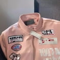 thumbnail image 4 of 2025 New Embroidered Racing Suit Motorcycle Leather Jacket Baseball Suit Men'S Women'S Loose Spring Hip Hop Style Y2k Jacket E M, 4 of 6